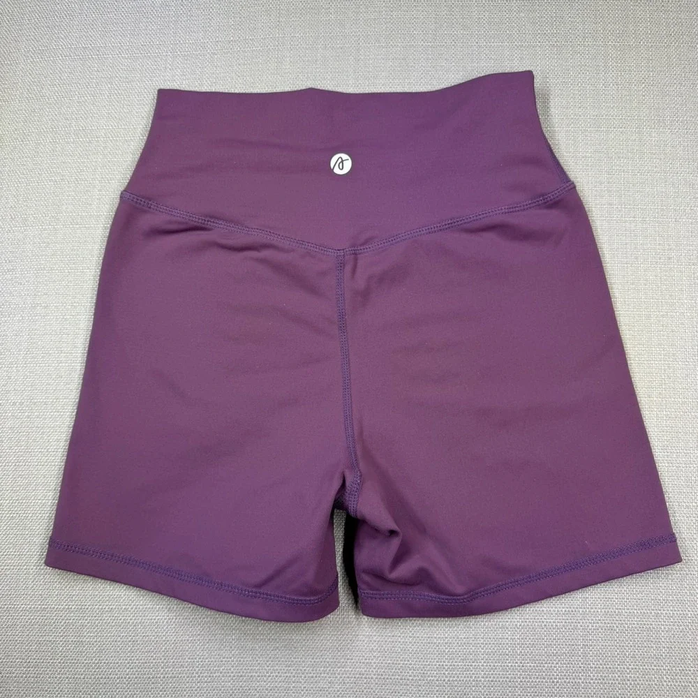 AYBL Womens Plum High Waisted Training Shorts Size S Purple Gym